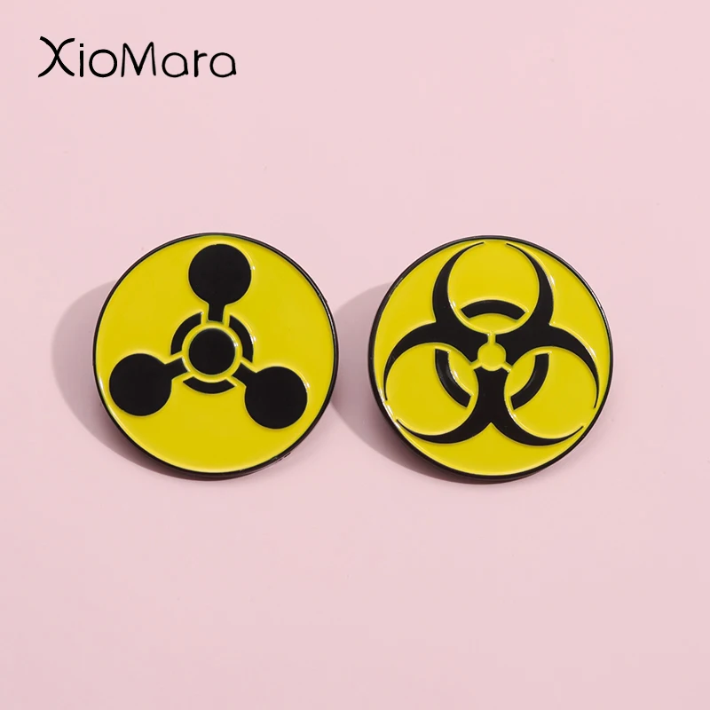 RadioactiveSubstanceEnamelPinsDangerBiohazardInfectionChemical