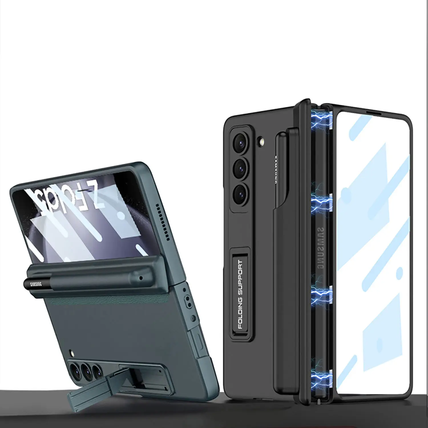 

Для Samsung Galaxy Z Fold 5 Магнитный складной держатель ручки полный Чехол держатель для ручки Sider дизайн Универсальный защитный чехол для петли