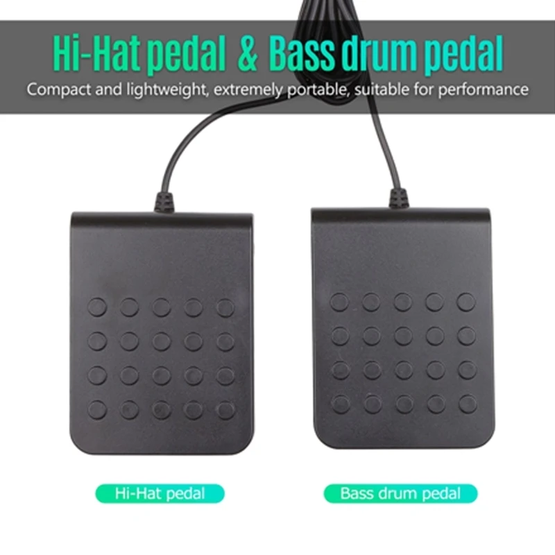 Electric Drum Set 9 Pads Practice Drum Machine with Headphone Built-in Speaker Pedals Sticks