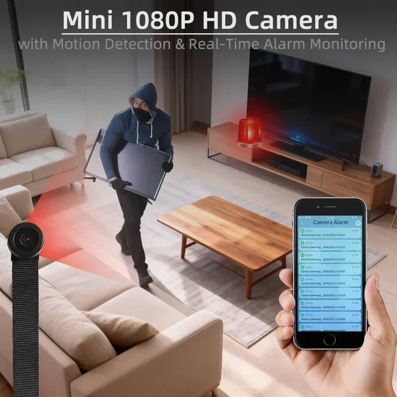 Telecamera WiFi Mini 4K HD Versione Aggiornata con Visualizzazione Remota e Rilevamento Movimento, Telecamera di Sorveglianza Fai-da-Te Stile Cameretta - immagine 5