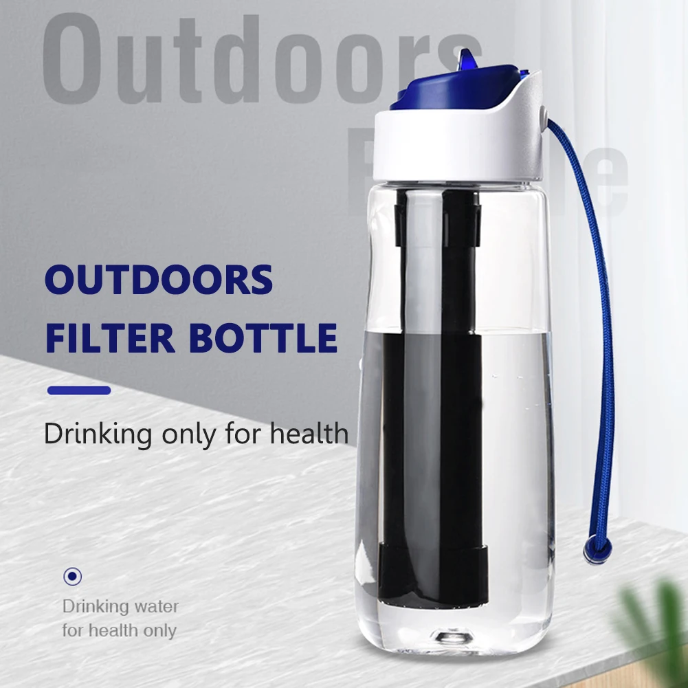 Description Picture 6 of item750ml Straw Filter Cup Portable Camping Survival Water Purifier Drinking Bottle