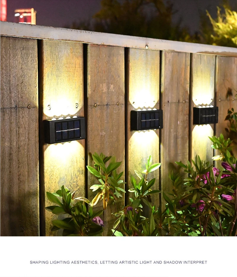 Solar Wall Lamps Outdoor Waterproof Up And Down Luminous Lighting Garden Decoration Solar Light Stairs Fence Sunlight Lamp