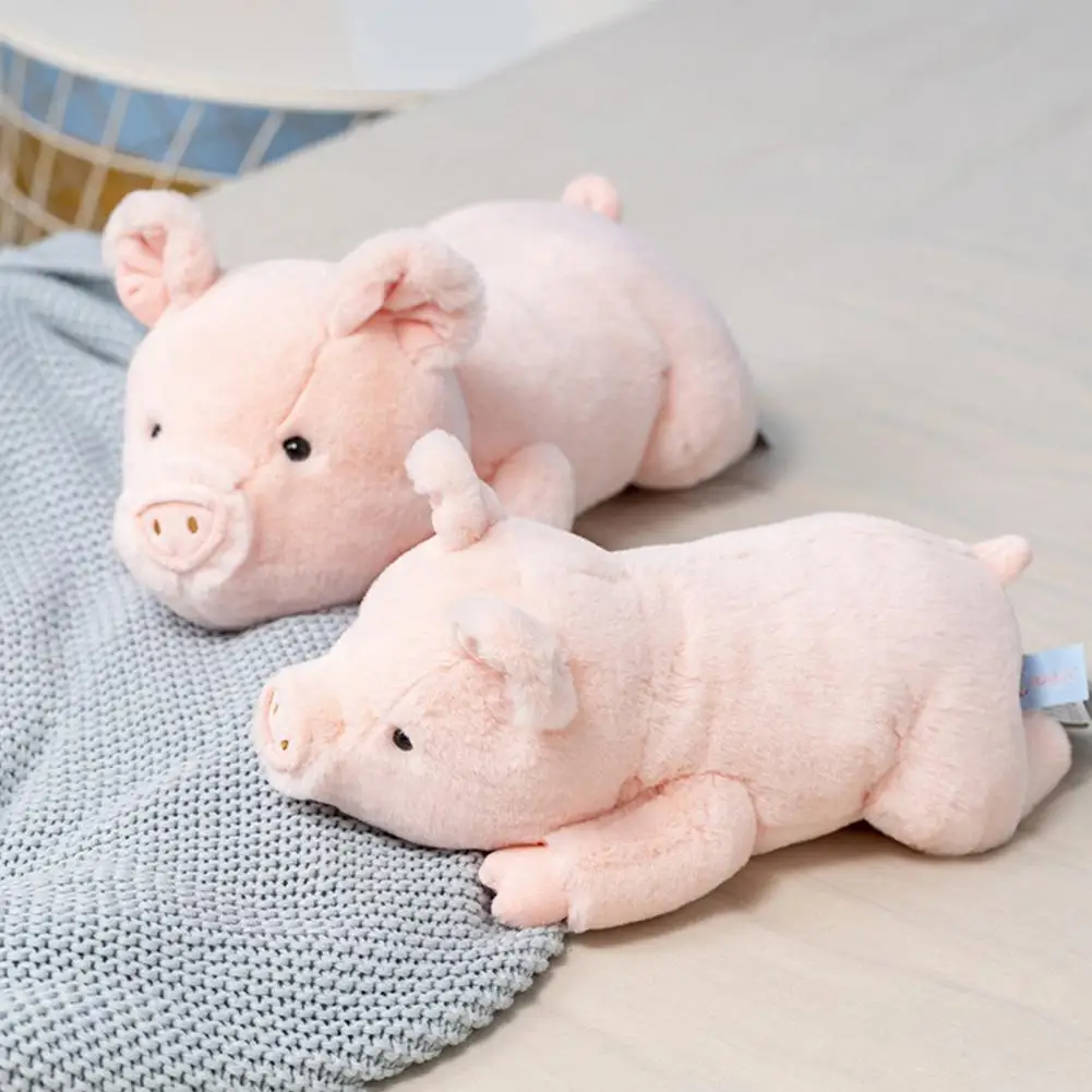 

Plush Cushion Super Soft Pig Plush Doll Adorable 3d Eyes Pink Piggy Stuffed Animal Toy Bedroom Companion Soothing for Kids