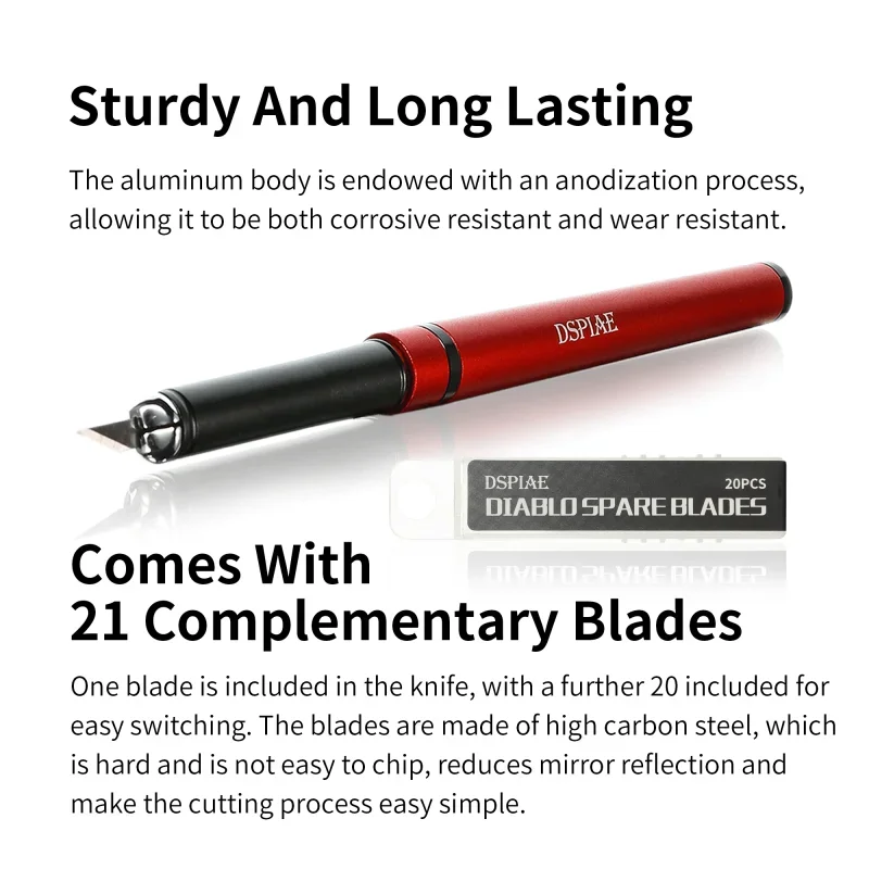 Model Tools DSPIAE DK-1 Craft Knife Metal Handheld Pen Graver with Blades Tool Set for Assembly Model Hobby DIY