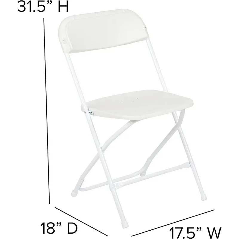 Plastic Folding Chairs for Parties and Weddings, Stackable Commercial Event Seats with 650-lb, Set of 6