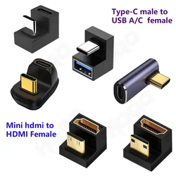 For stab Portable monitor Z16P fits p16k Type- C &HDMI-Compatible U-shaped Adapter, 360 Degree Mini HDMI Male to HDMI Converter