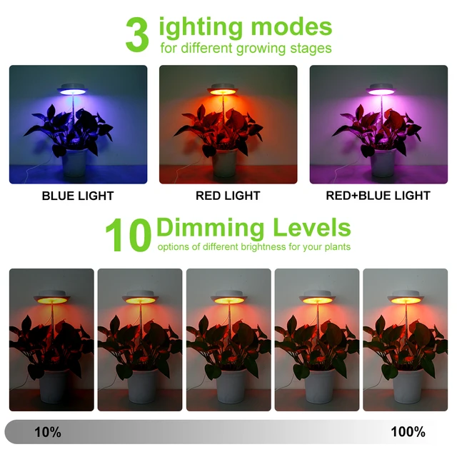 Led -Termesztési Fény Növényekhez 104 -Nerv Lányok 3 Időzítő 10 Dimmash Lime Magasság Állítható Teljes Spektrum Lámpa - Image 3