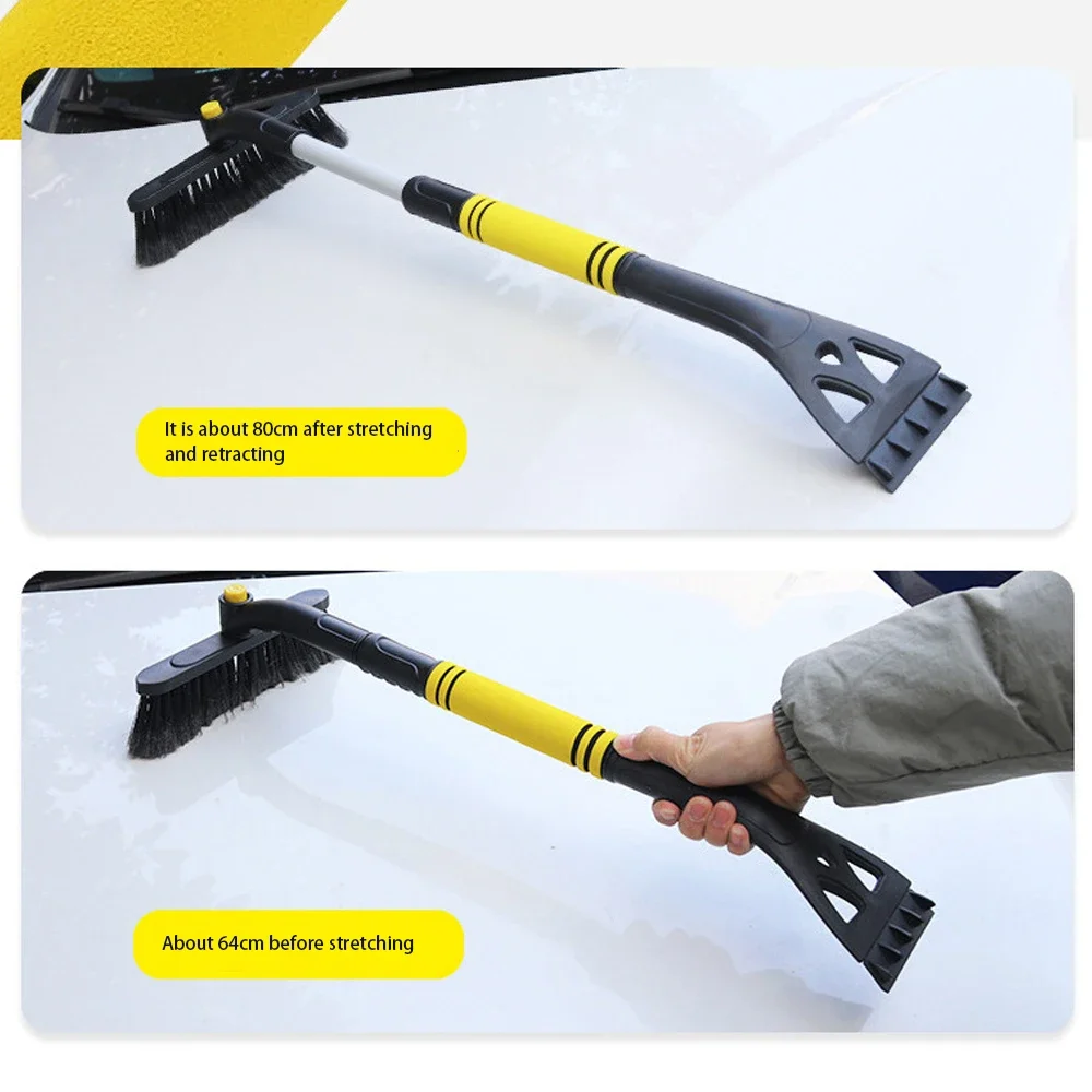 2026 New 3 In 1 Extendable Car Snow Shovel Brush With Ice Scraper Windshield Deicer Remover Tool for Winter Auto Defrosting