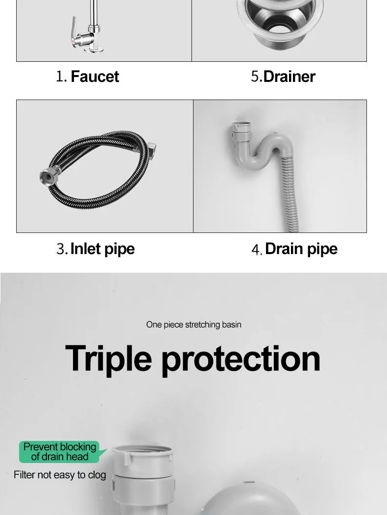 Thickened Single Slot 304 Stainless Steel Wall Mounted Sink Image 15