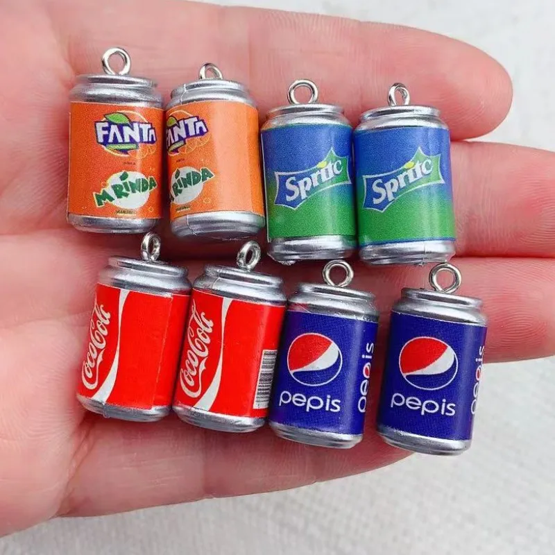 10pcs 3D Cola Drink Bottle Resin Charms Drop Pendants Beverage Floating DIY Earring Bracelet Jewelry Accessory Bulk Wholesale