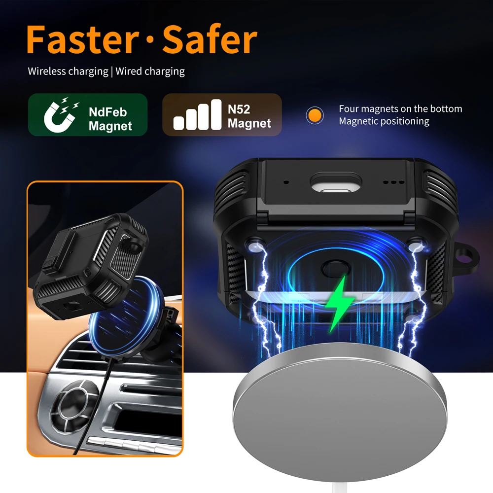 Shockproof Earphone Cover with Security Lock and Hook Holder - Full Body Protection
