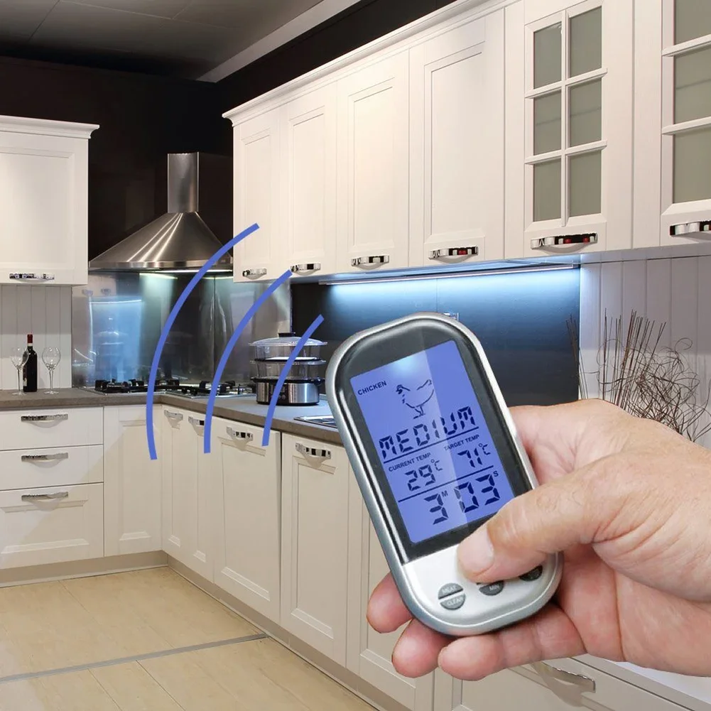 Digital Wireless Meat BBQ Thermometer Oven Food Probe Kitchen Tool ...