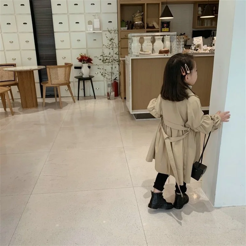Fashion Children Windbreaker Spring Autumn Korean Trench Kids Girls Khaki Trench Coat Outerwear Princess Outer Clothing kids jacket,girls trench coats,children raincoats