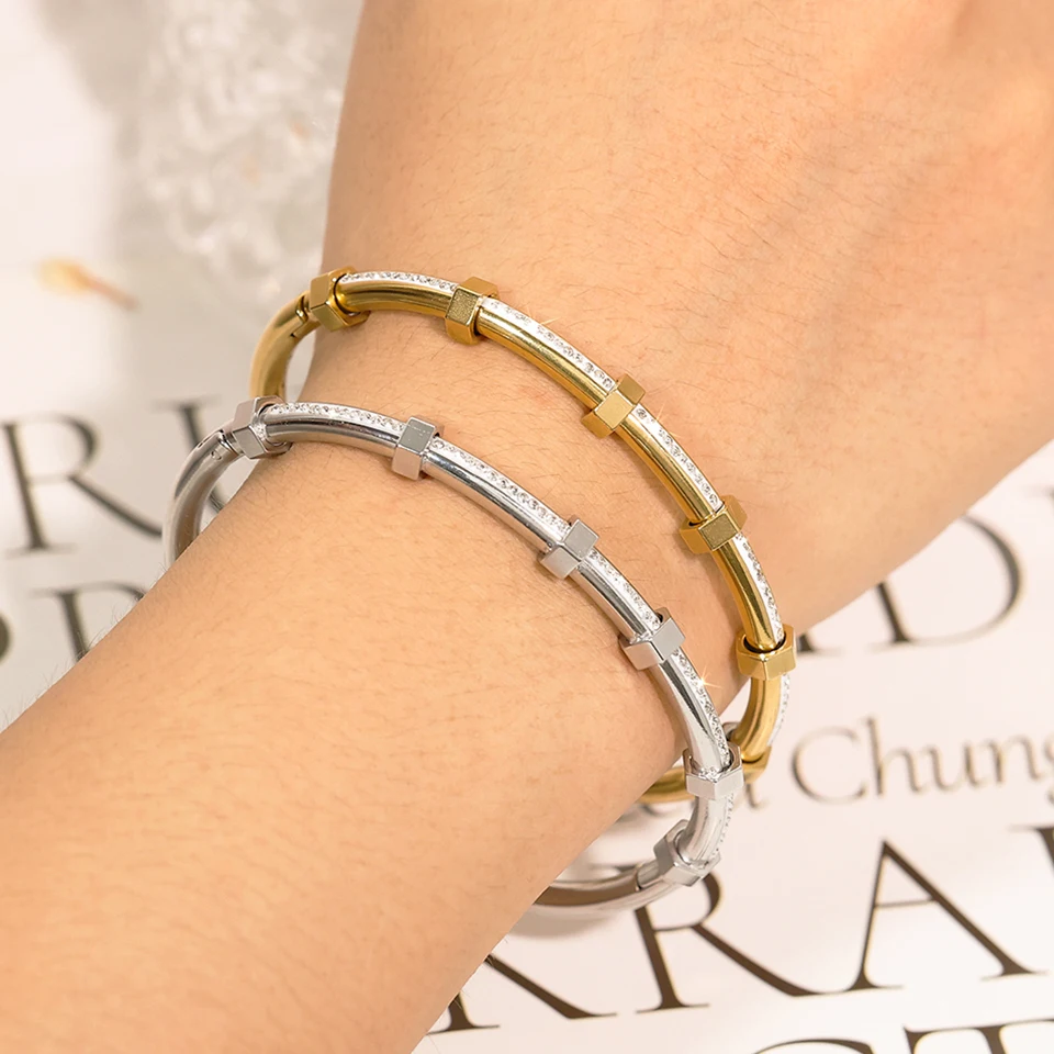 Bangle Bracelet for Women Yupsk Titanium Steel