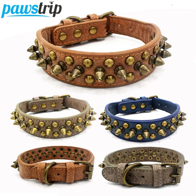 Adjustable Leather Pet Dog Collar Neck Strap Supplies Pu Leather Punk Rivet  Spiked Dog Collar Pet Collars For Small Dog Cat - Collars, Harnesses &  Leads - AliExpress