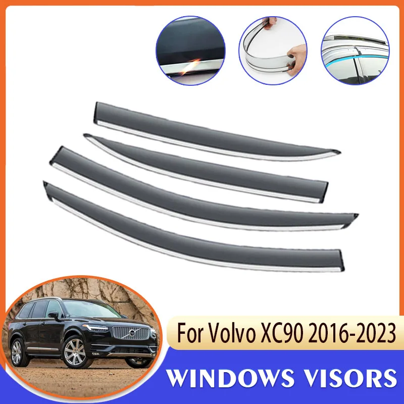 DeflectorsForVolvoXC9020162023CarSideWindowVisorVentVisor
