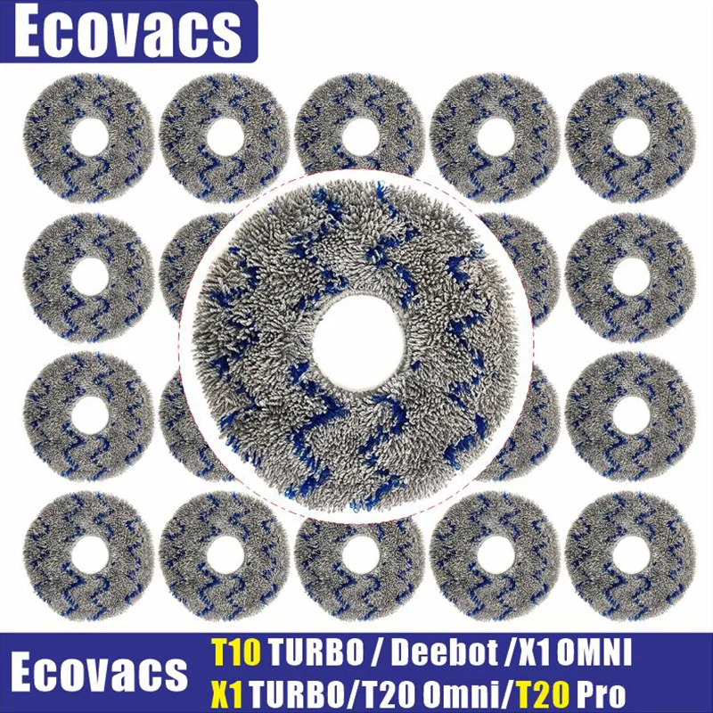 Ecovacs-pano de Esfregão de Substituição Peças de Almofadas Laváveis Ecovacs T10 Turbo Deebot x1 Omni x1 Turbo T20 Aspirador Omni Acessórios
