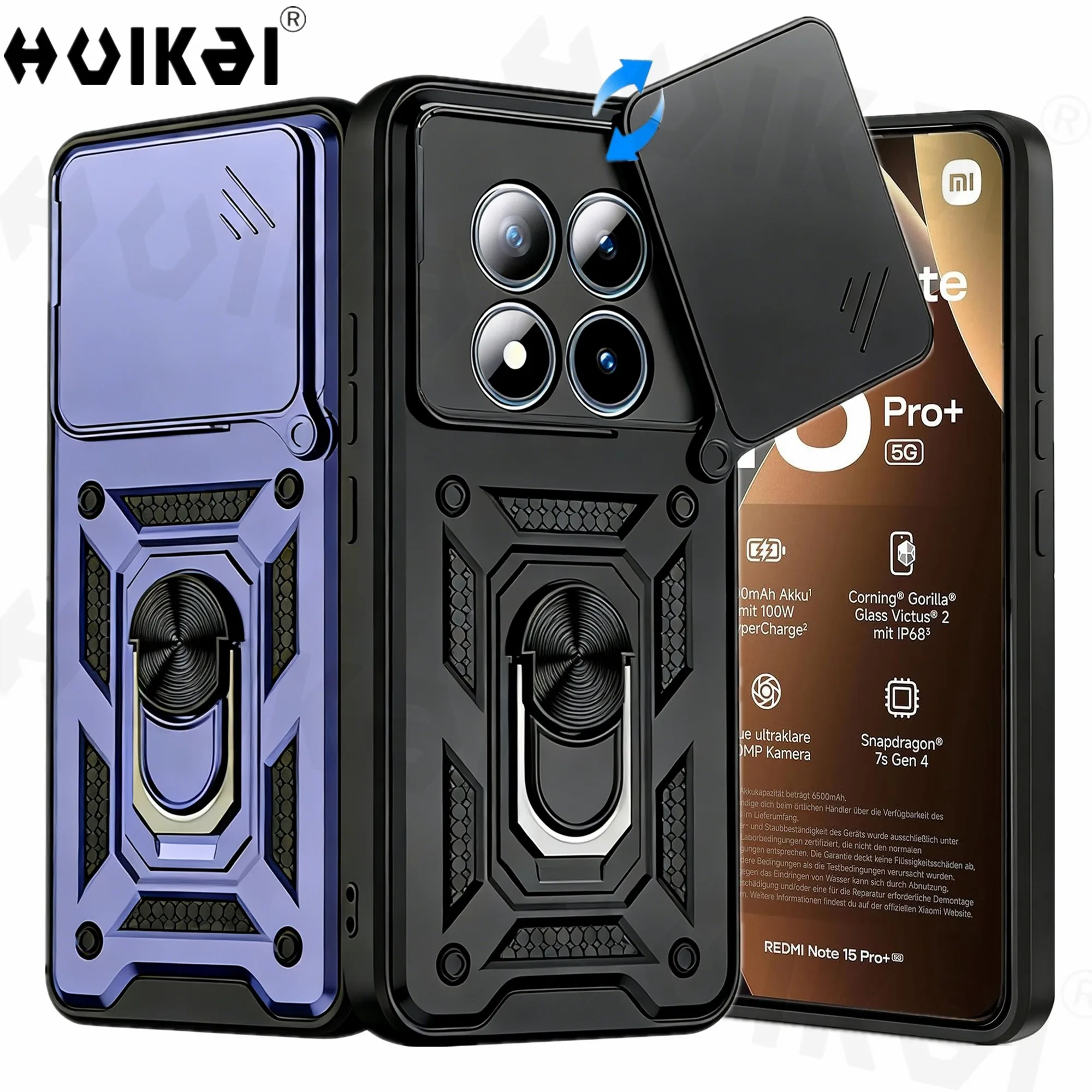 Shockproof Armor PC Hard Cover with Slide Camera Protector