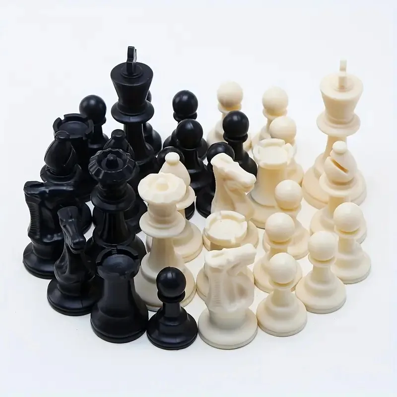 32 Set of Portable Chess Pieces Accessories Full Set Of Chess Resin Material Bottom Total Board Game Toys chess pieces and board