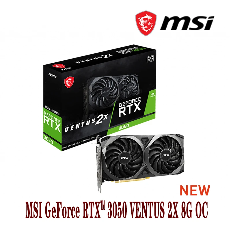 MSI GeForce RTX™ 3050 VENTUS 2X 8G OC Support AMD Intel Desktop CPU LHR NEW