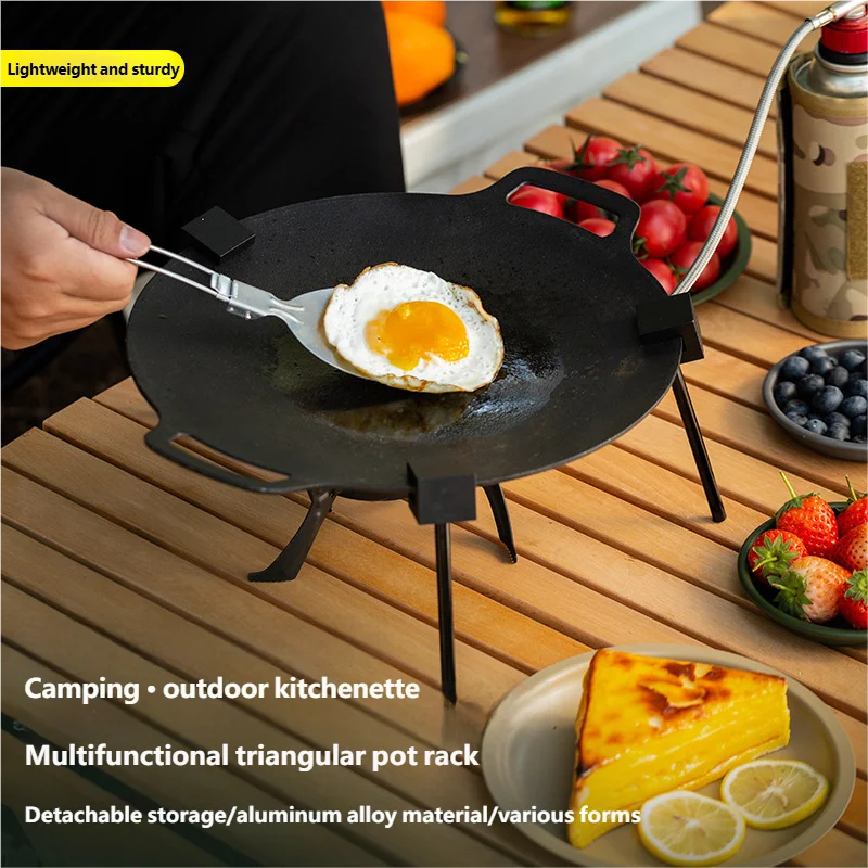 Outdoor BBQ Triangular Multifunctional Detachable Grill Pot Rack