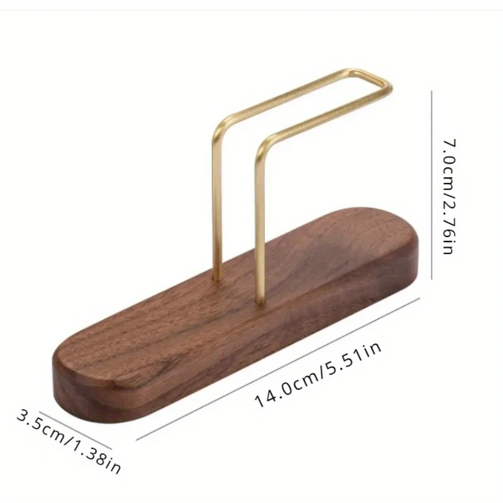 1PC Walnut Filter Paper Rack Holder Coffee Accessories Stand Capacity of 60 Pcs Paper Storage Durable for Fan Shape V Shape