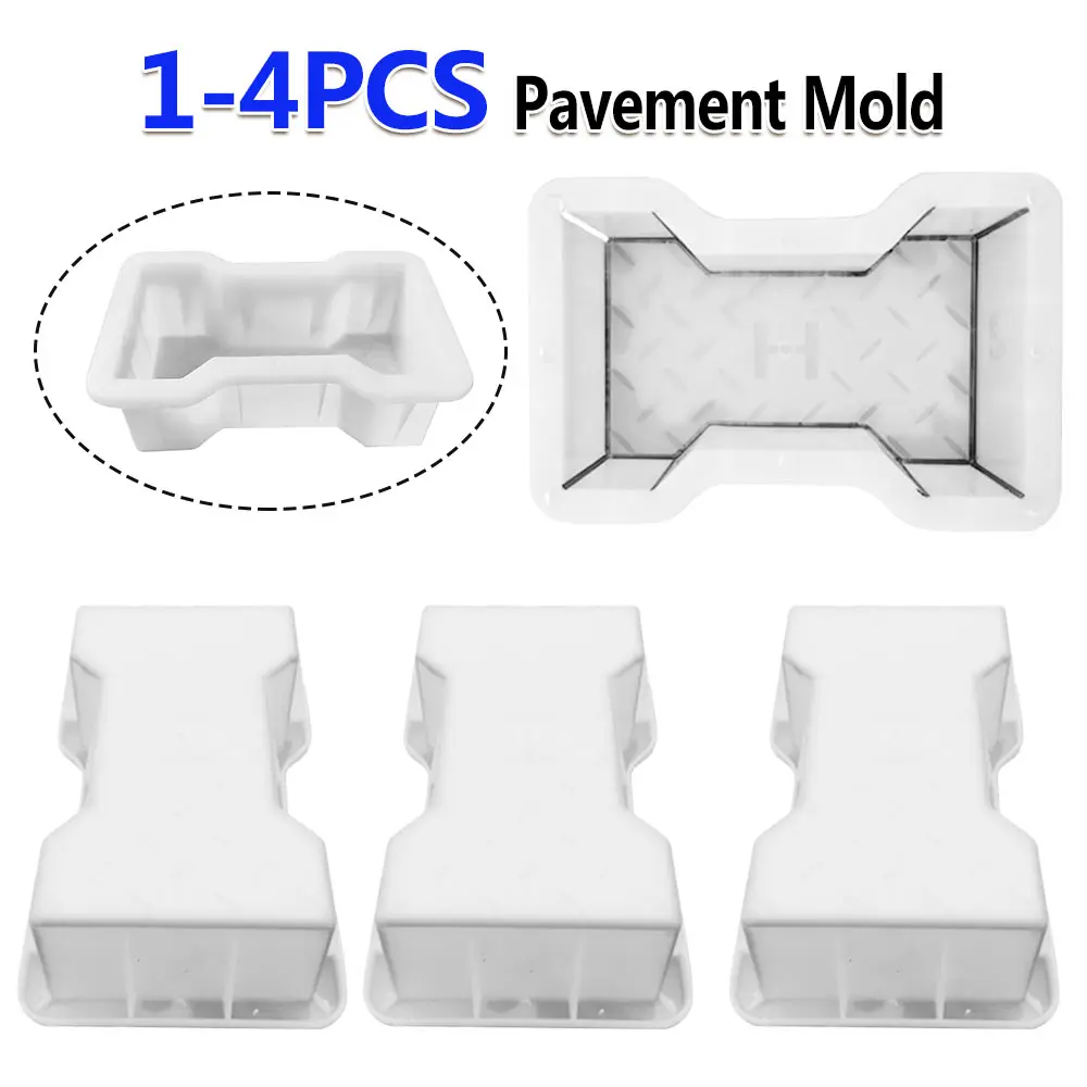 Home Garden Courtyard DIY Paving Mould Road Concrete Brick Carving Stone Path Paving Road Walk Maker Mold Imitation 1-4PCS