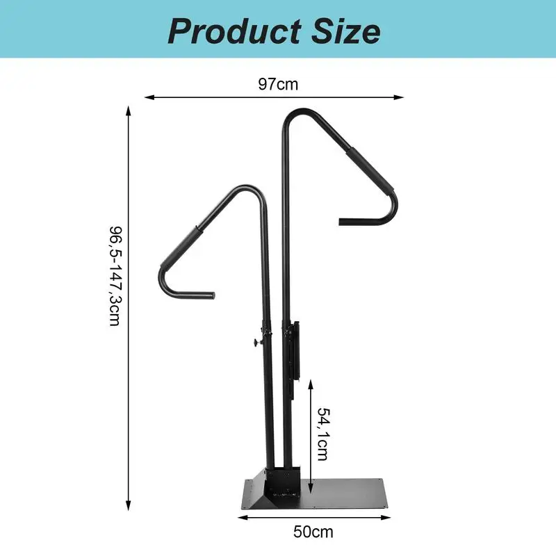 Hot Tub Handrail Non-Slip Spa Side Handrail 600Lbs Capacity Hot Tub Handle Bar With Slide-Under Mount Base Adjustable Height