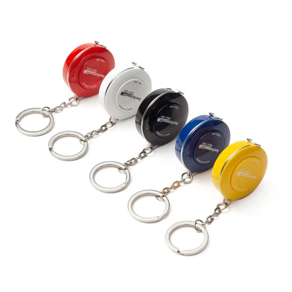 Tape Measure 150cm 60 Inch Plastic Keychain Tape Measure Centimeter Inch Roll Tape Portable Retractable Measuring Tools