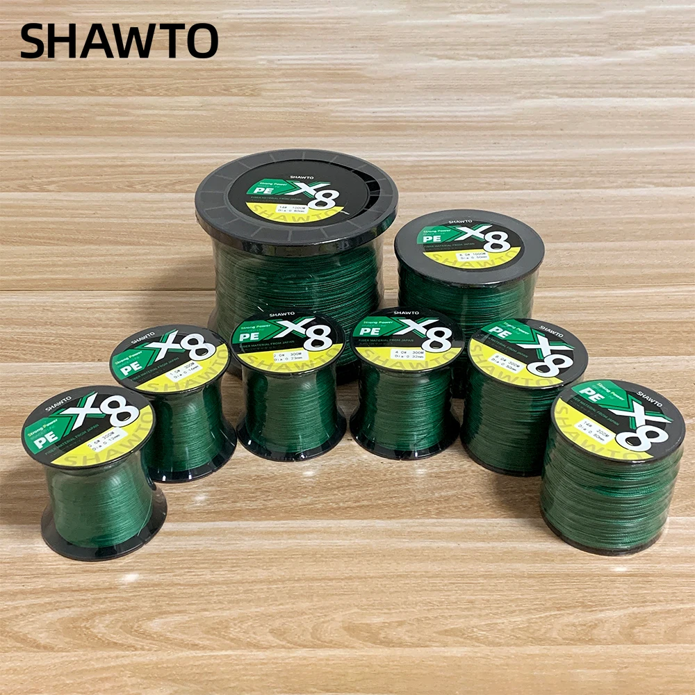 Fishing Line Shawto X8 300M 1000M 8 Strand Weaves PE Braided Multifilament 8 Braid 10LB 20LB 30LB 50LB 100LB 150LB