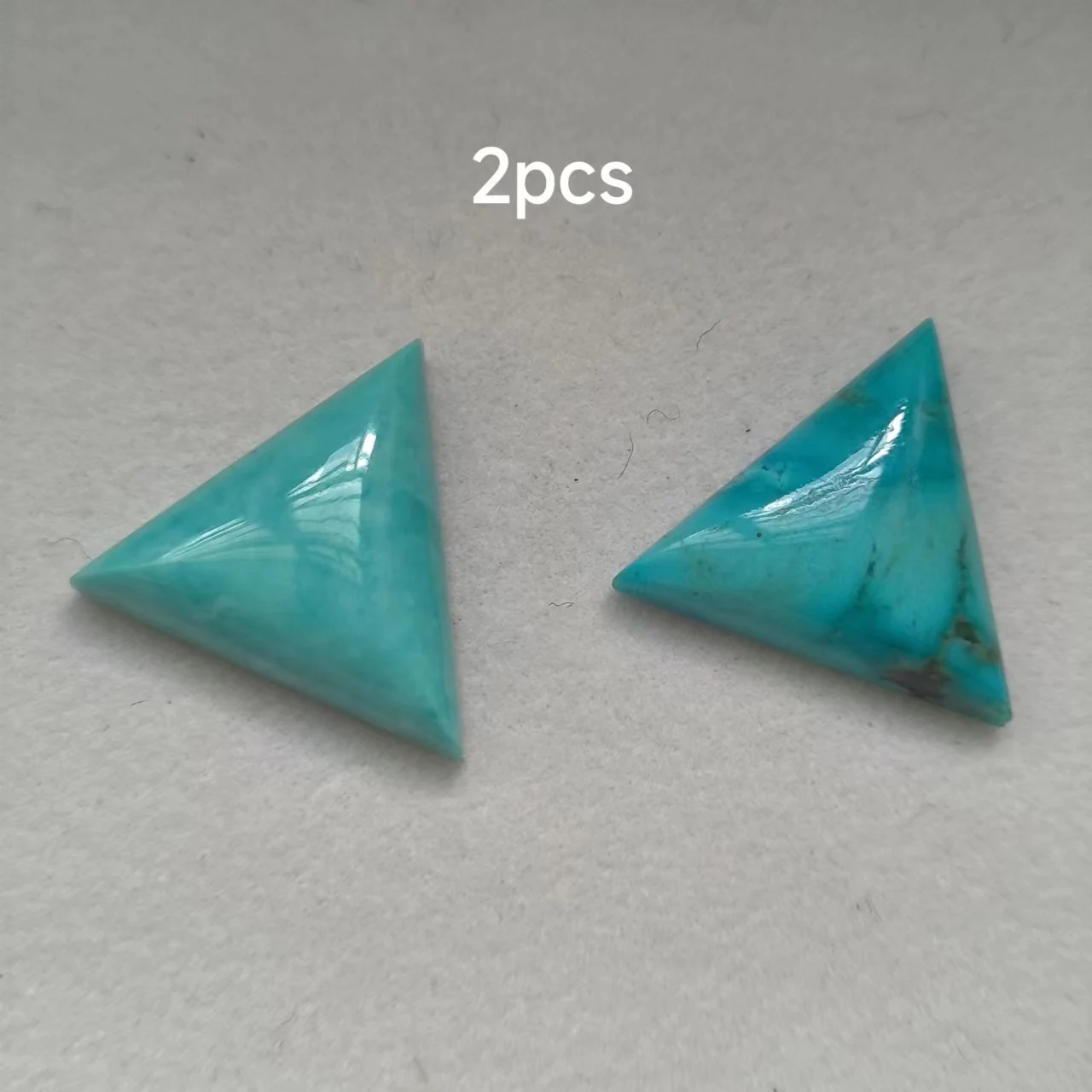 

2pcs/lot Natural Triangular Turquoise Nonporous studded ring precious accessories gem jewelry pretty blue size 15mm diy taki