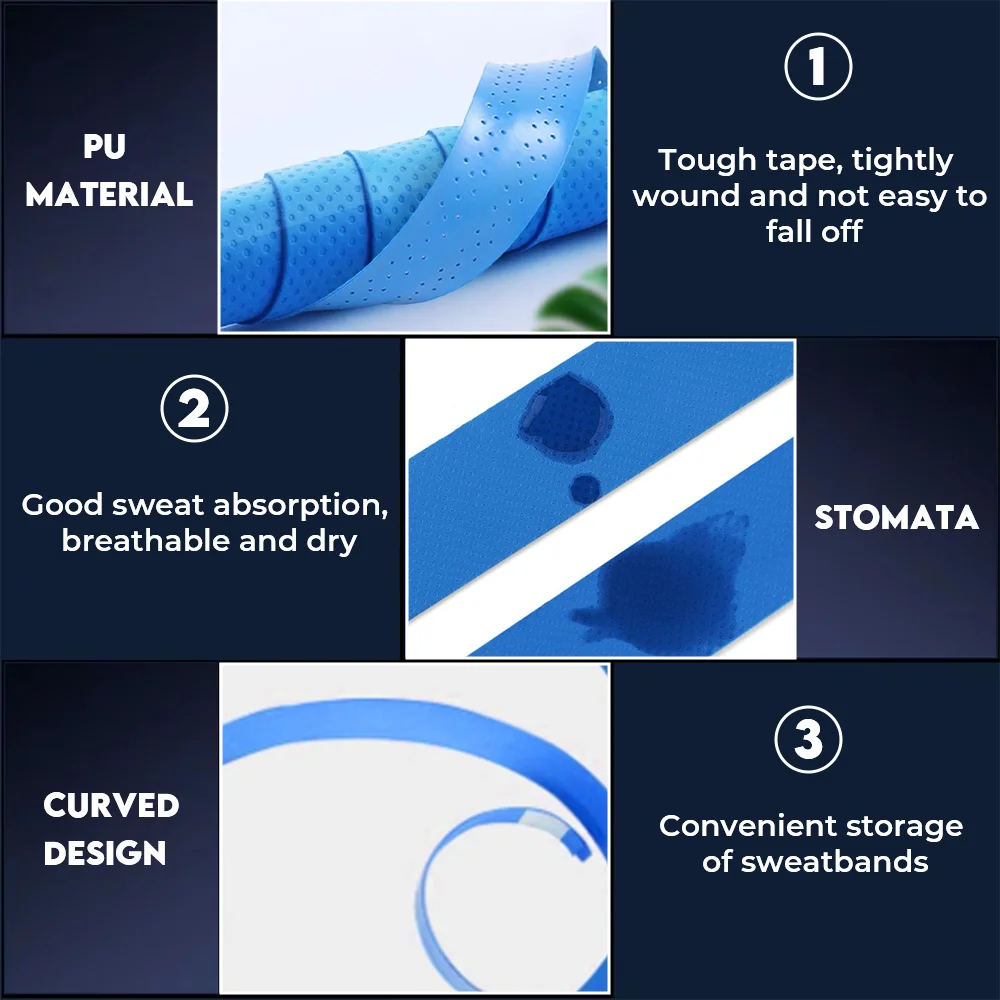 6 Pièces De Poignées Antidérapantes Pour Raquette De Tennis,absorbe Les