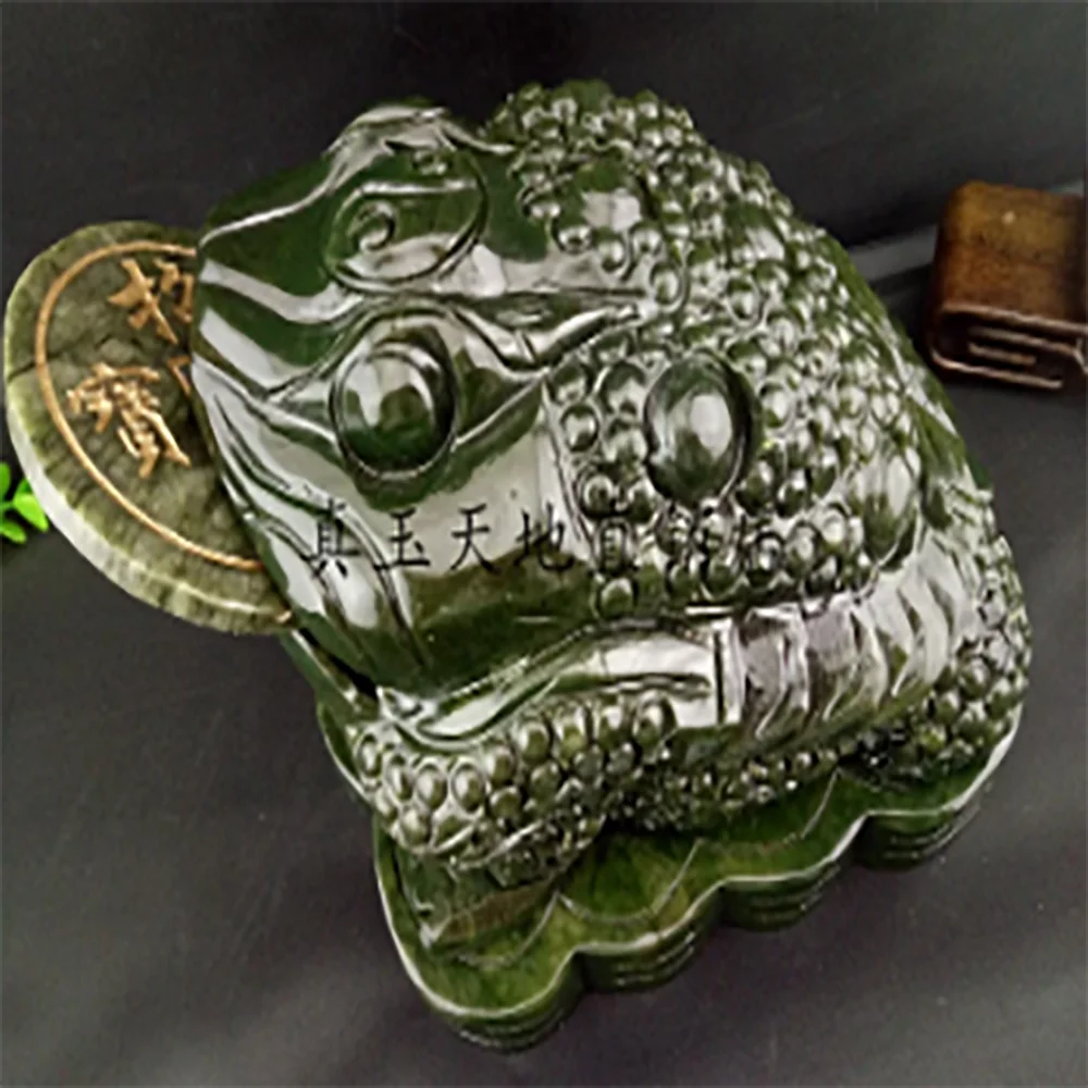 

Natural jade jade toad toad three feet South feng shui ornaments lucky mascot new home business s navidadroom