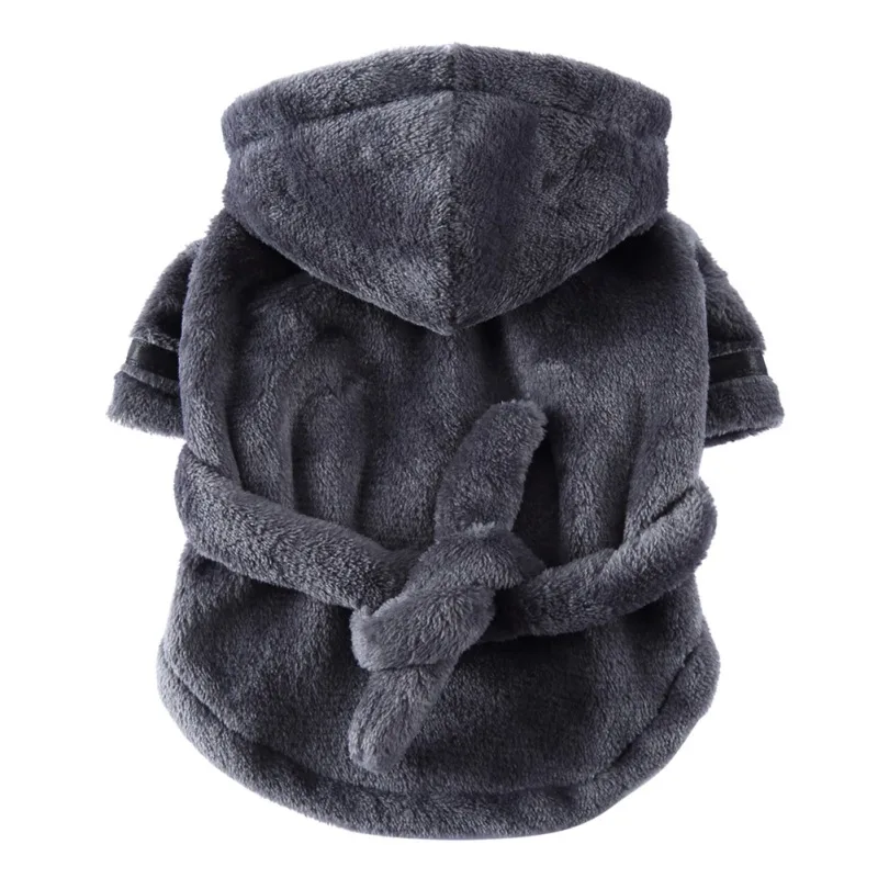 Super Absorbent Dog Bath Towel Soft Quick Drying Dog Bathrobe Thickened Luxury Soft Cotton Pet Pajama With Hood Pet Supplies pet bath towel pet pajamas
