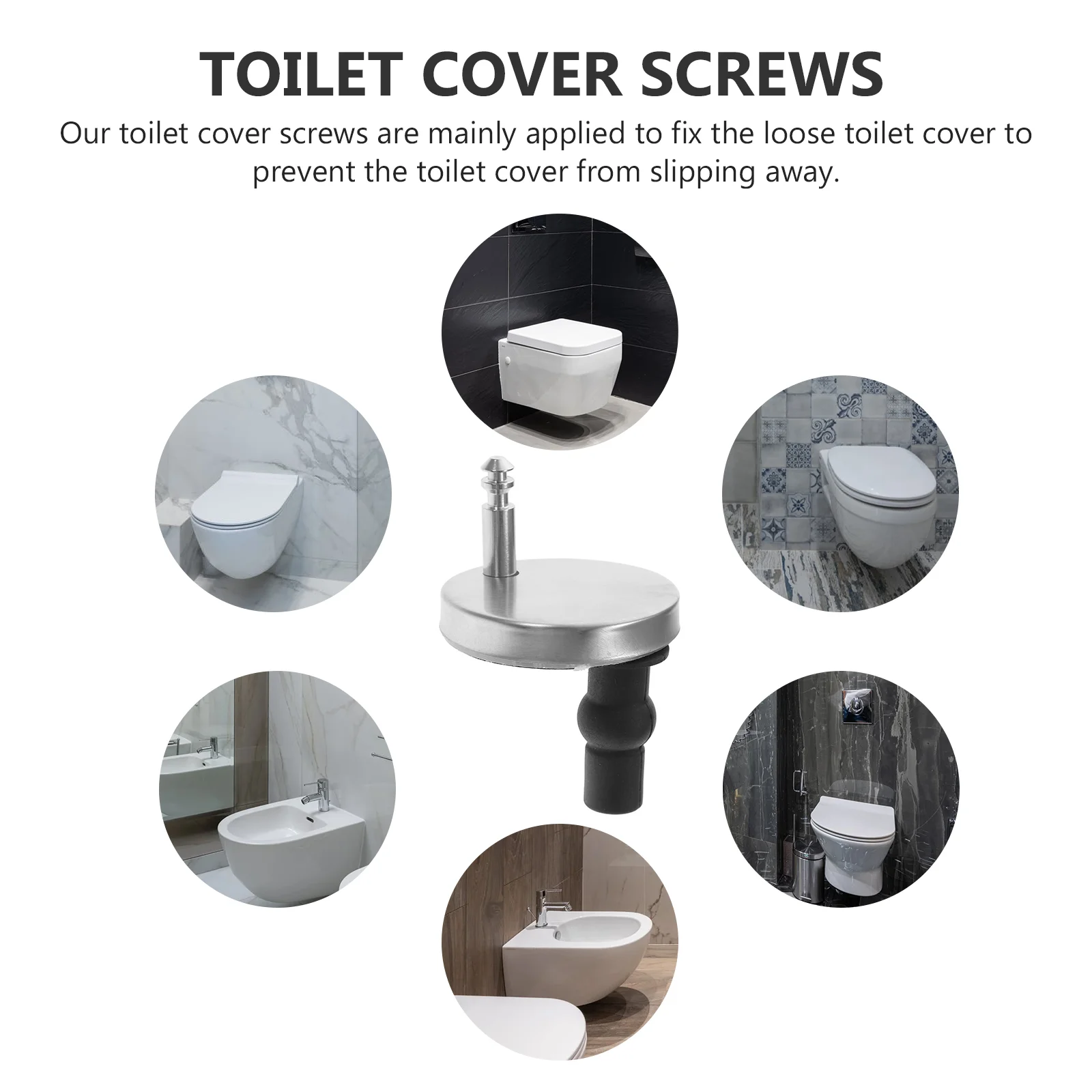 Stainless Steel Toilet Seat Screw Fixed Replacement Hinge Lid Bolts Toilet Lid Bolts Screws Seat Hinge Screws