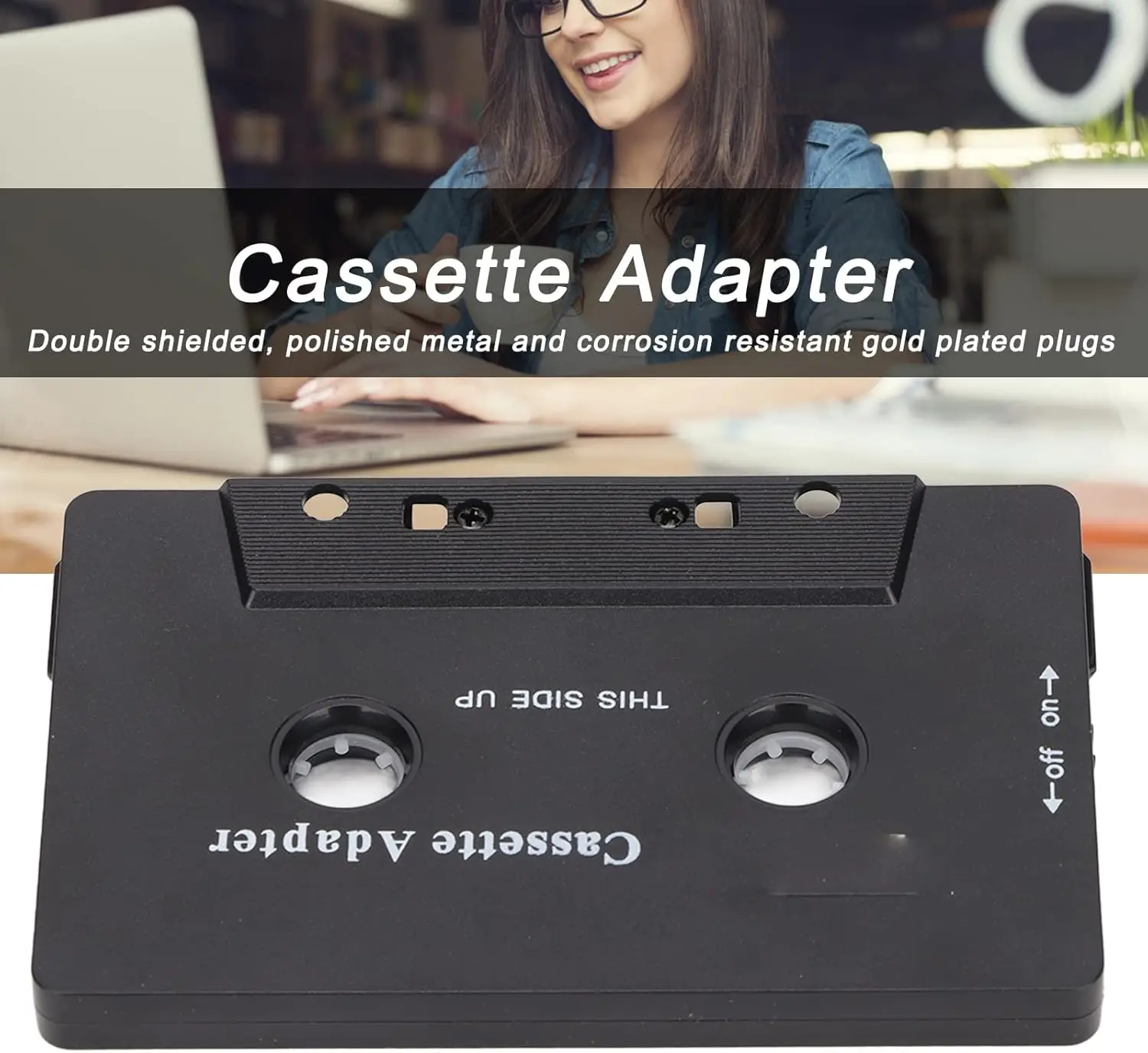 Cassette Adapter Noise Reduction StereoTape Aux Receiver for Car Tablet Multifunction Compatible Easy to Use audio adapter