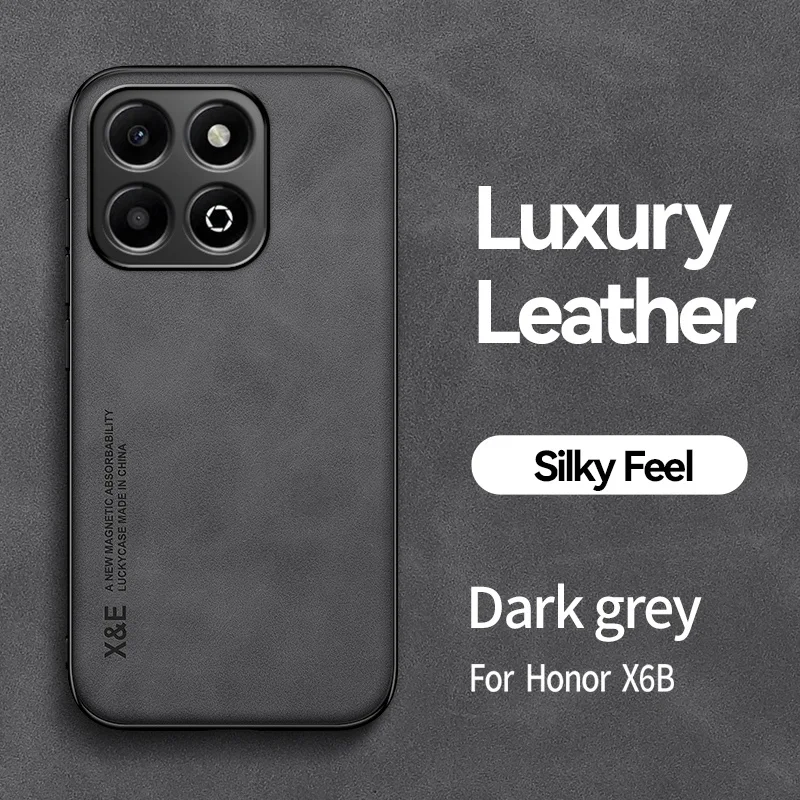 Luxury Leather Magnetic Holder Shockproof Case with TPU Protection