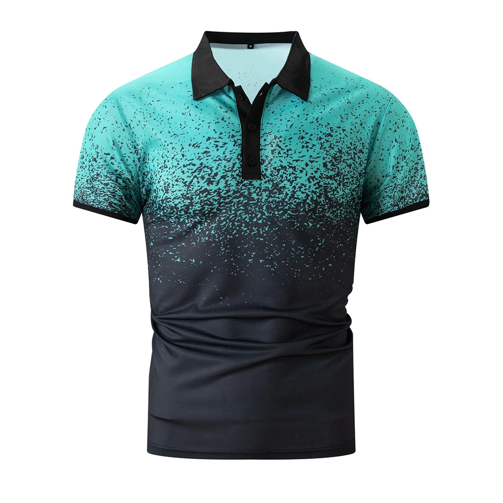 Gradient Polo Shirts For Men Casual 3d Print Short Sleeved Lapel Tops Breathable Quick Dry Fashion Oversized Golf Sports T-Shirt 5