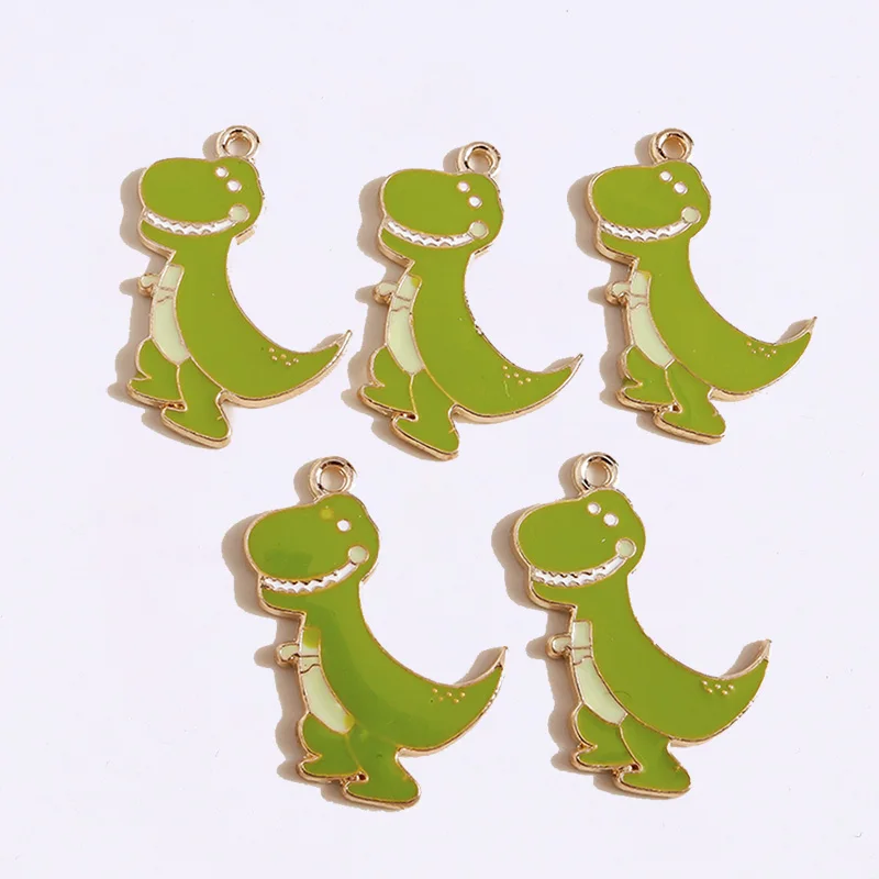 Duarte 20 Teile/los Cartoon Emaille Tier Dinosaurier Charms Anhänger für Die Herstellung Von Tropfen Ohrringen Halsketten DIY Handwerk Schmuck Erkenntnisse ﻿