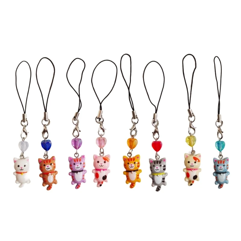 Phone Charm Keychain Heart Phone Strap Lanyard for Women Girls Bag Backpack Ornament Car Key Holder Jewelry Gift