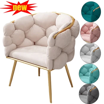 Luxury Fluffy Nordic Single Sofa Chair Leisure Net Red Ins Creative Nail Shop Dressing Chair Makeup Chair Bedroom Chair 1