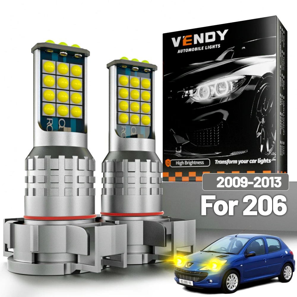 푸조 206 2009-2013 2010 2011 2012 Canbus 액세서리용 2개 LED 안개등