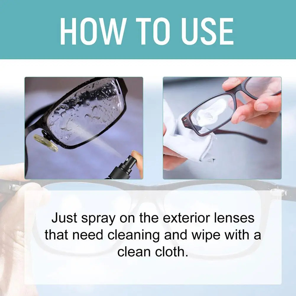 Description Picture 2 of item100ml Glasses Lens Cleaner Spray Eyeglass Scratch Removal Anti Fog Repair Liquid Spray Oil Fingerprints Cleaner Dust Lens G R7N2