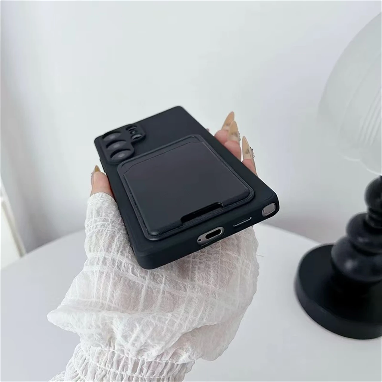 Candy Color Wallet Card Holder Phone Case - TPU Silicone Cover