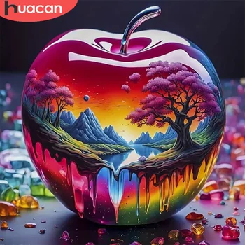 HUACAN Diamond Painting Kit Fantasy Landscape Full Square Round Mosaic Fruit Apple Tree Art Decoration 1