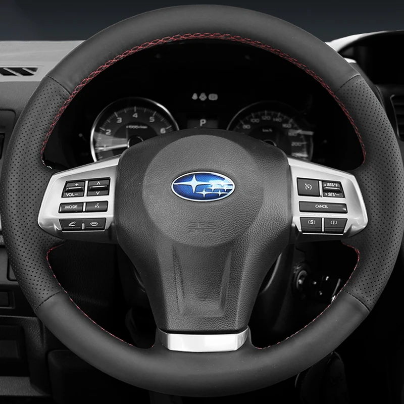 DIY Schwarz Kunstleder Auto Zubehör Lenkrad Abdeckung Für Subaru Forester 2013-2016 Legacy Outback 2012-2014 XV 2011-2015
