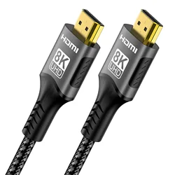 Ultra High - Speed Braided HDMI Cable - 16K/8K 96Gbps, Dynamic Refresh Rates, Enhanced Audio and Video Quality - 3m (HDMI2.1 - 8K)