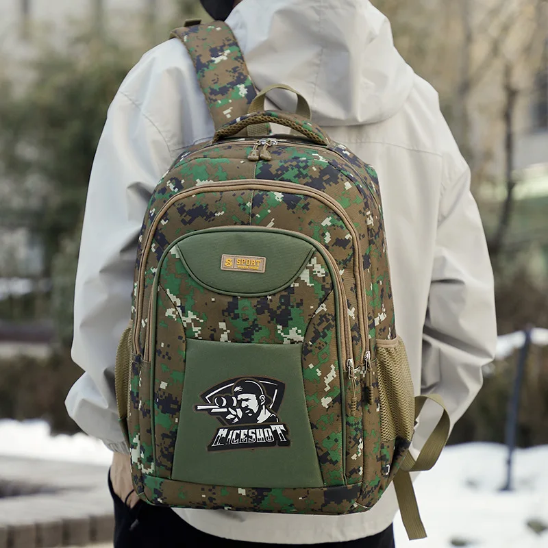 Heißer Verkauf Casual Outdoor Camouflage Rucksack Oxford Tuch Große Kapazität Reise Rucksack männer Mode Trendy Marke Schulter Taschen – Detail 22