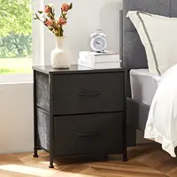 Nightstand Small Dresser with 2 Fabric Drawers Side Bedroom End Table Kids Bedside Storage Furniture for 20" Tall Night Stand 1