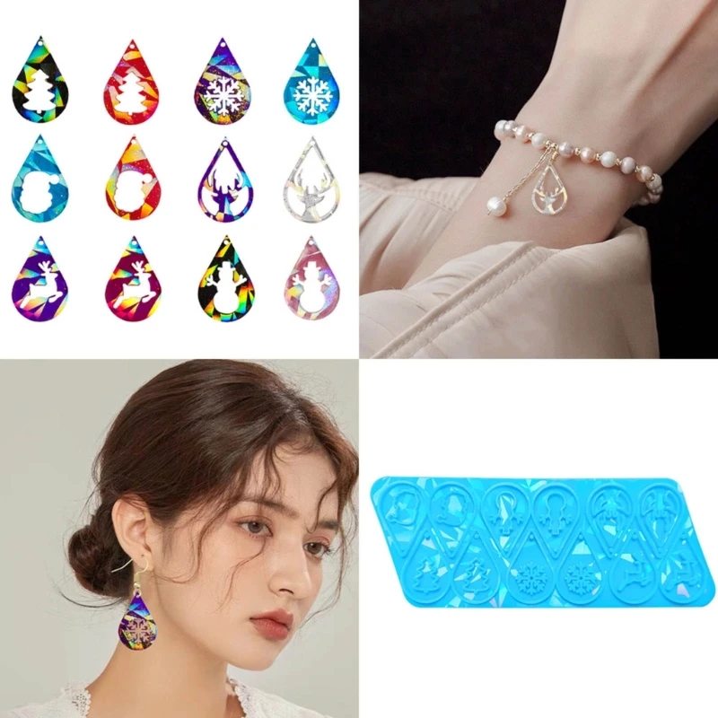 

Silicone Mold for DIY Earrings Christmas Themed Mould Jewelry Making Tool
